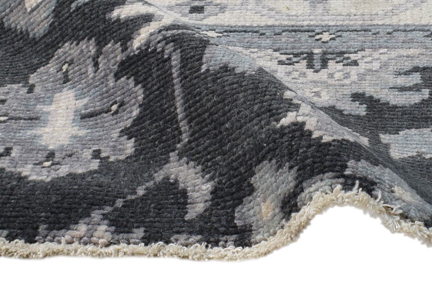 Hand Knotted Charcoal Wool Rug 2' X 2' Persian Oushak Oriental Small Carpet 7865151193237