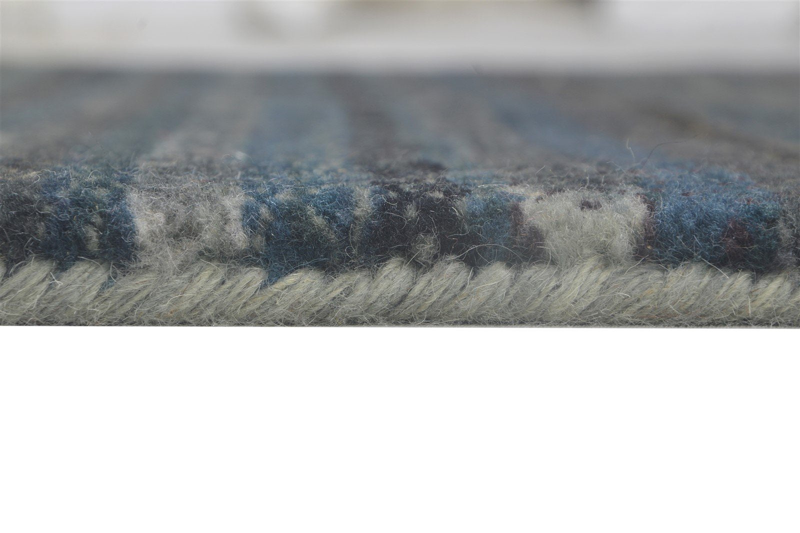 Hand Knotted Charcoal Wool Rug 3' X 5' Modern Bohemian Striped Small Carpet 7864173822101