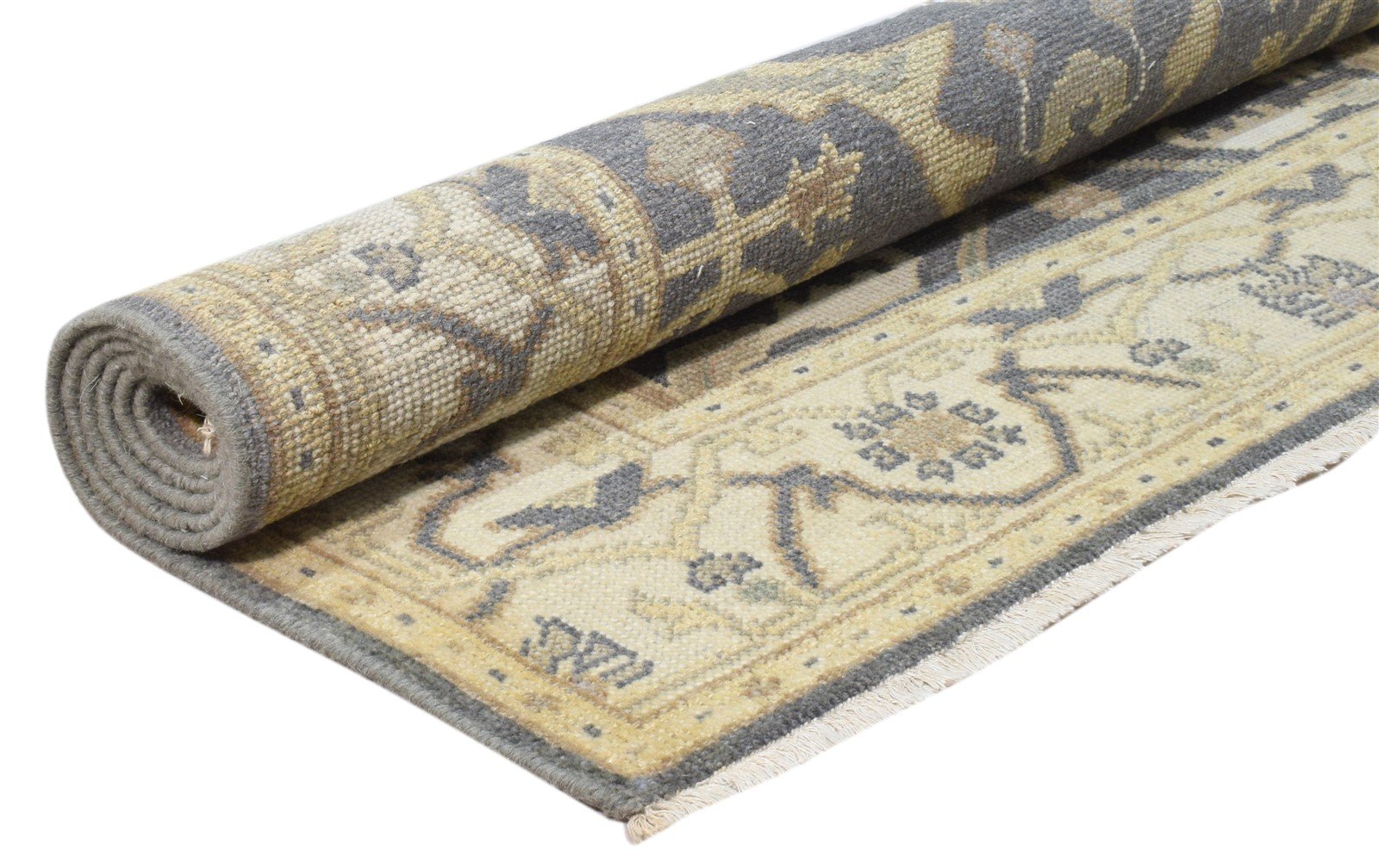 Hand Knotted Charcoal Wool Rug 4' X 6' Persian Oushak Oriental Room Size Carpet 7864092197013