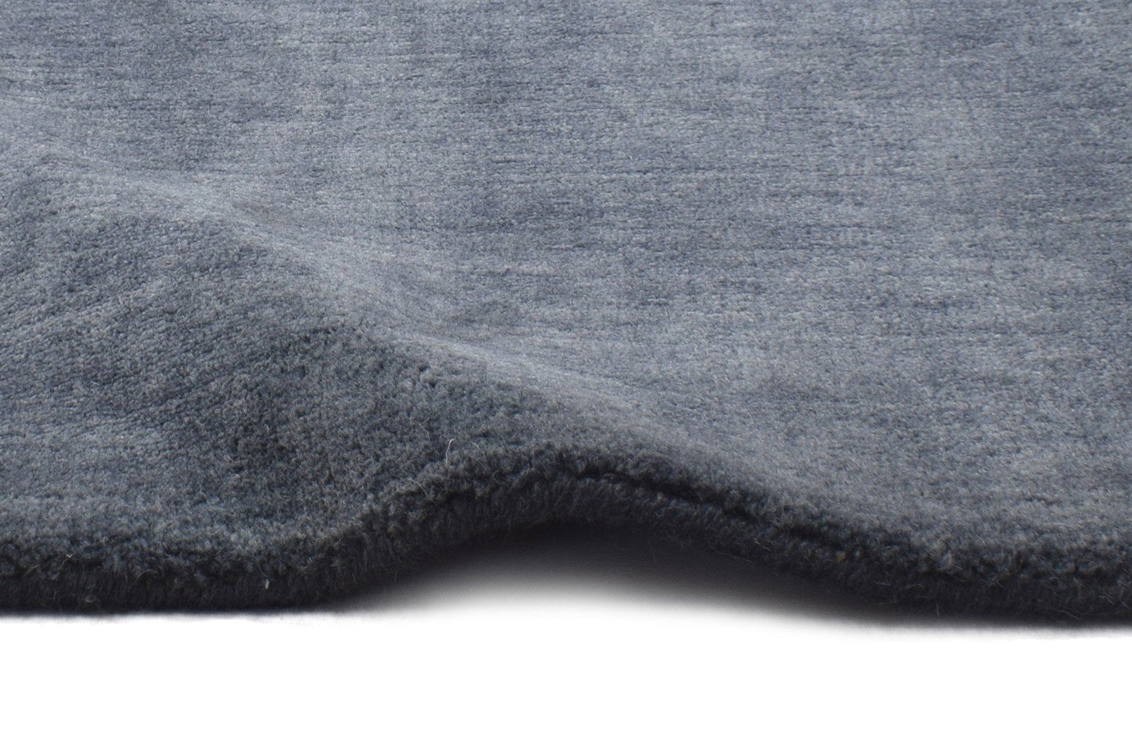 Hand Knotted Charcoal Wool / Silk Rug 2X2 Modern Scandinavian Solid Small 7864131879061