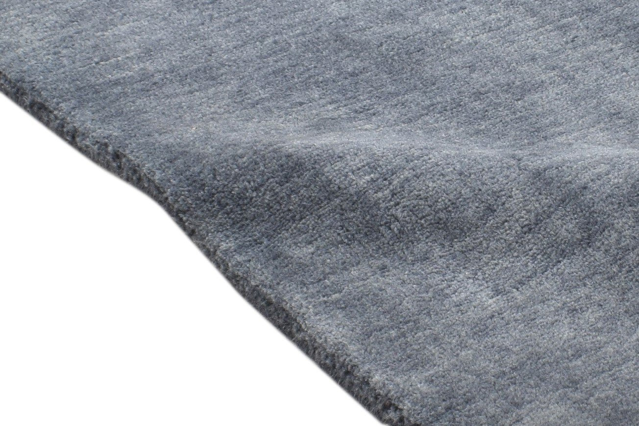 Hand Knotted Charcoal Wool / Silk Rug 2X2 Modern Scandinavian Solid Small 7864131879061