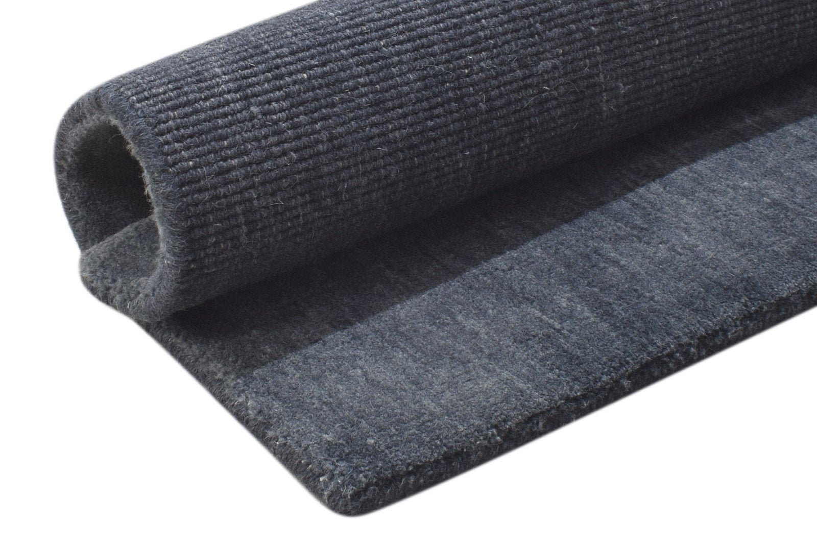 Hand Knotted Charcoal Wool / Silk Rug 2X2 Modern Scandinavian Solid Small 7864131879061
