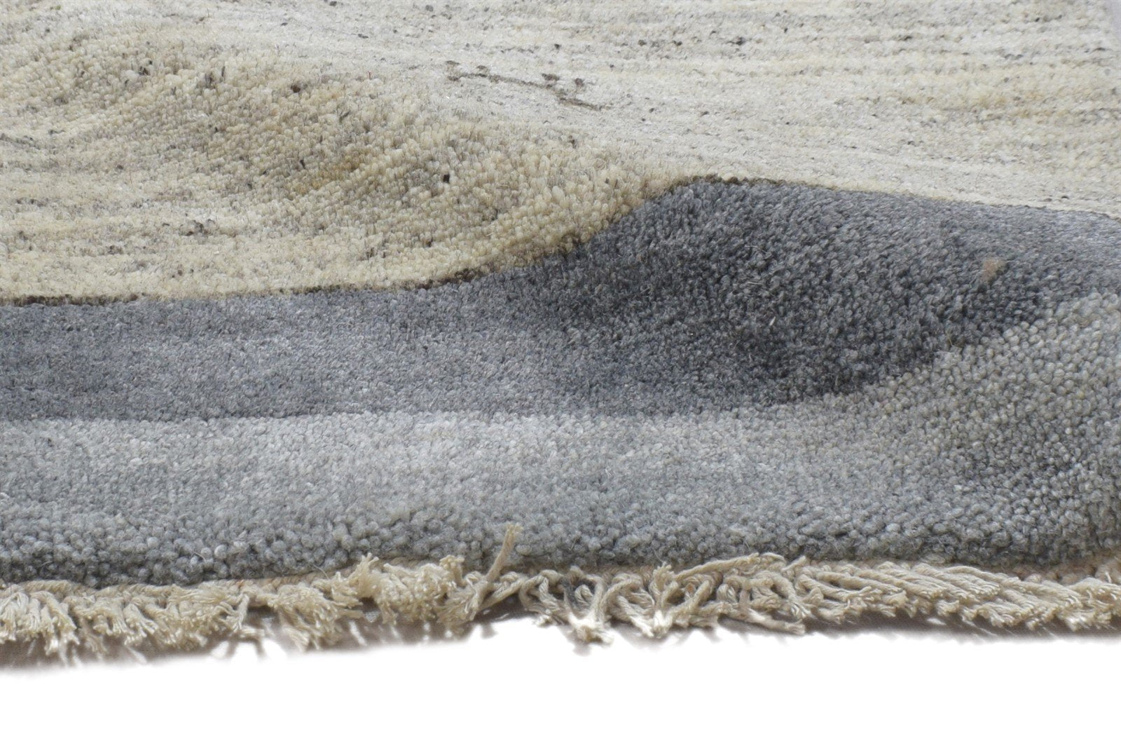 Hand Knotted Cream Wool Rug 1' X 2' Persian Gabbeh Southwestern Small Carpet 7864825708693