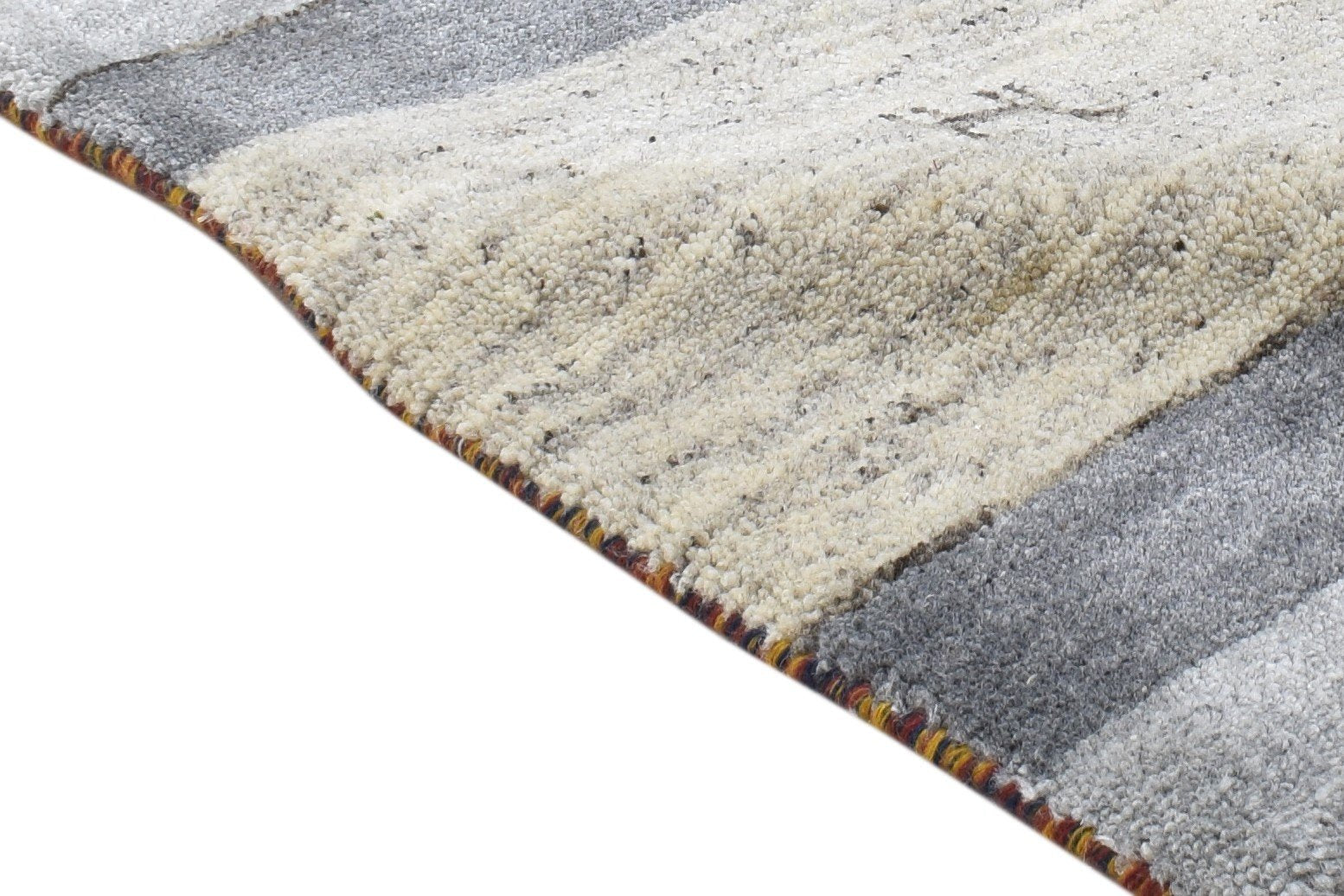 Hand Knotted Cream Wool Rug 1' X 2' Persian Gabbeh Southwestern Small Carpet 7864825708693