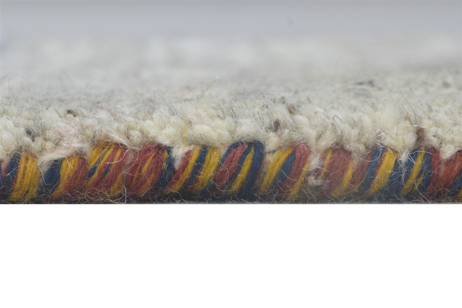 Hand Knotted Cream Wool Rug 1' X 2' Persian Gabbeh Southwestern Small Carpet 7864825708693