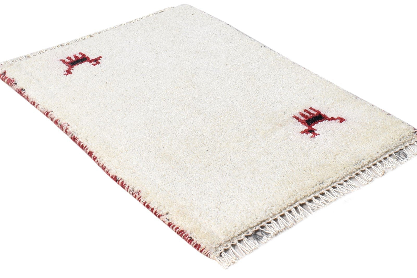 Roxanna Hand Knotted Cream Wool Rug 1' X 2' Southwestern Gabbeh Tribal 7865098731669