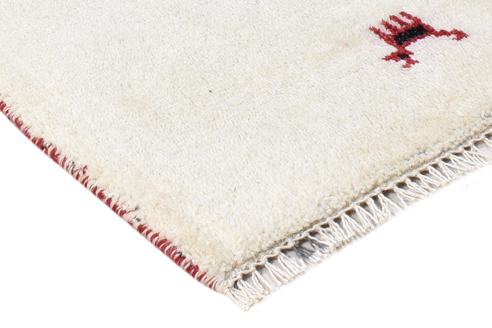 Roxanna Hand Knotted Cream Wool Rug 1' X 2' Southwestern Gabbeh Tribal 7865098731669