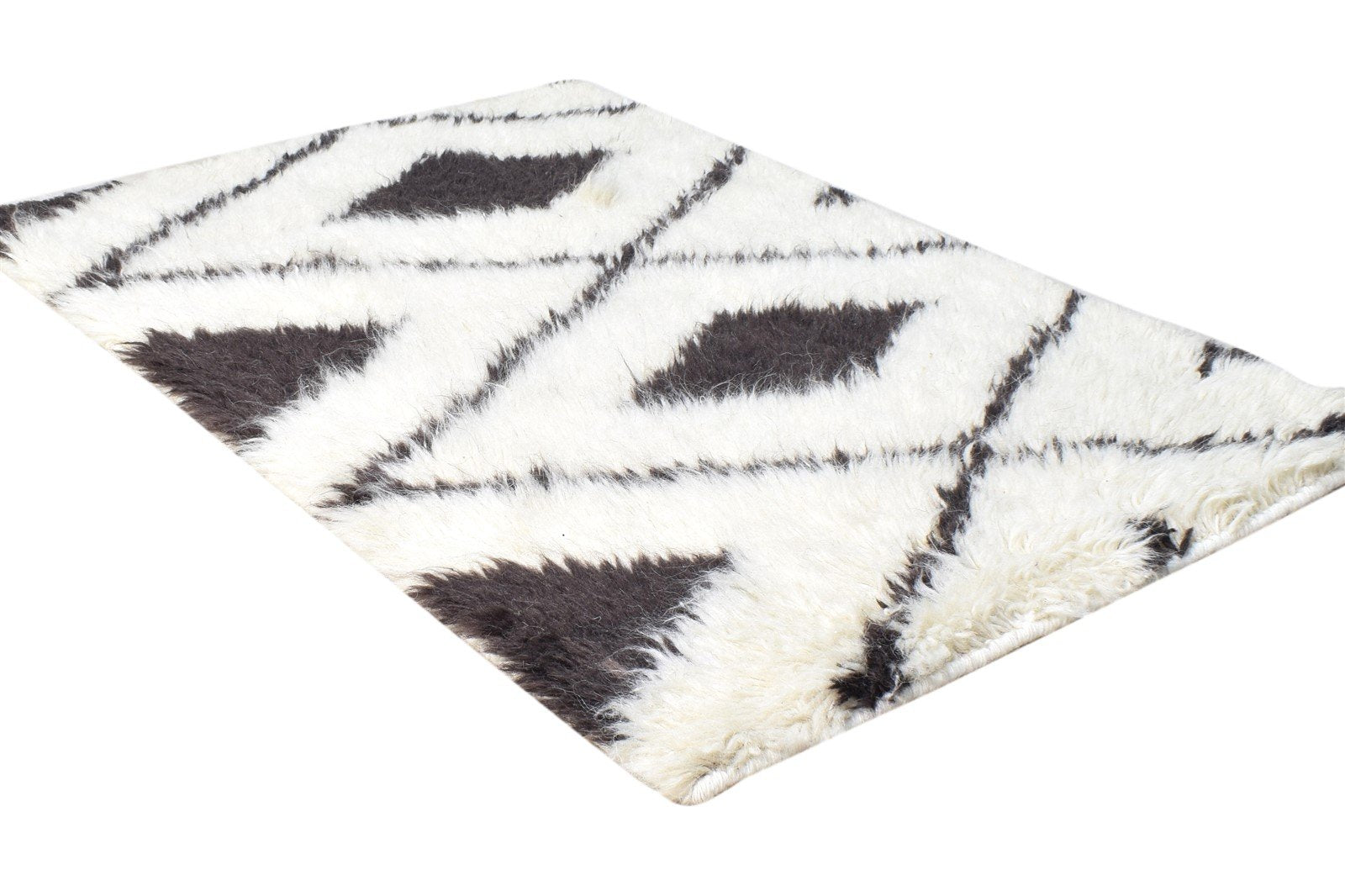Olenka Hand Knotted Cream Wool Rug 2' X 3' Modern Scandinavian Diamond 7865123537045