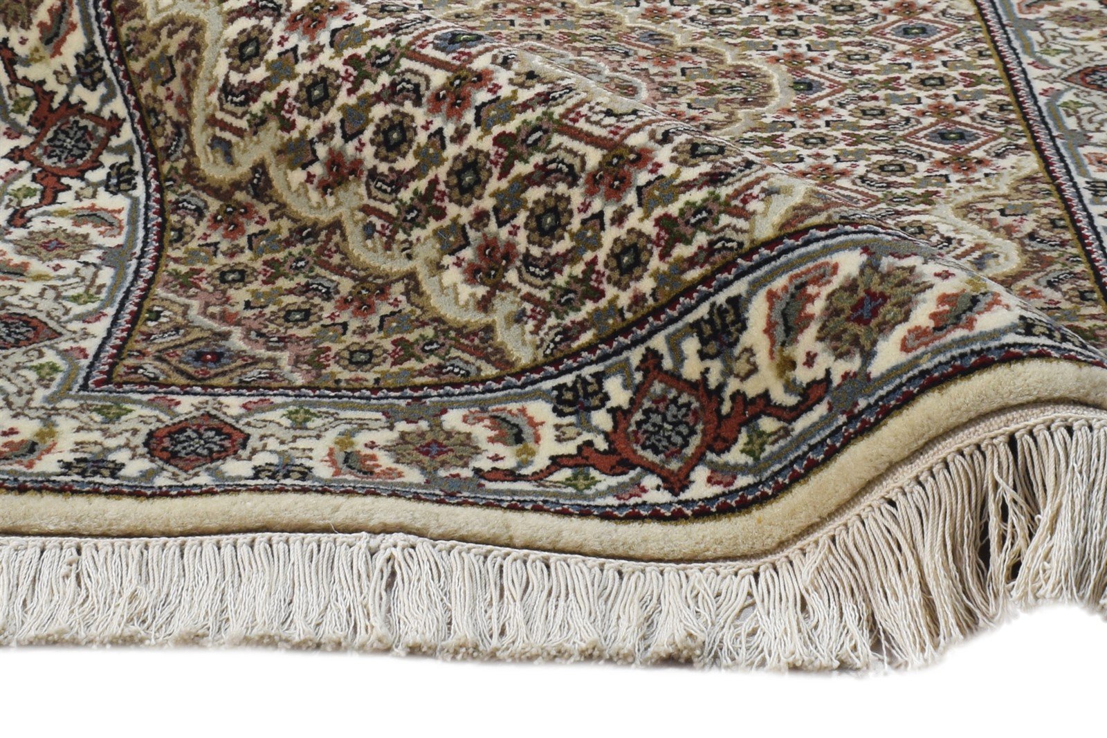 Hand Knotted Cream Wool Rug 2' X 3' Persian Tabriz Oriental Small Carpet 7864674549909