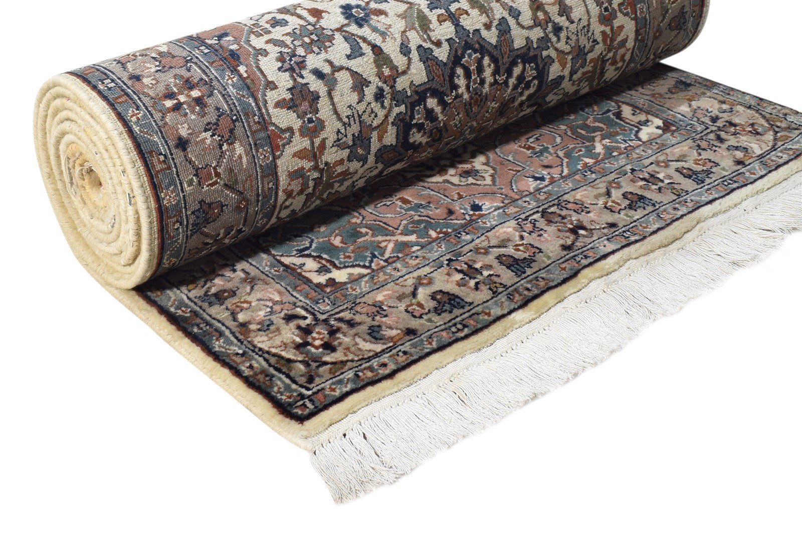 Hand Knotted Cream Wool Rug 3' X 11' Persian Tabriz Oriental Small Runner 7864680153237