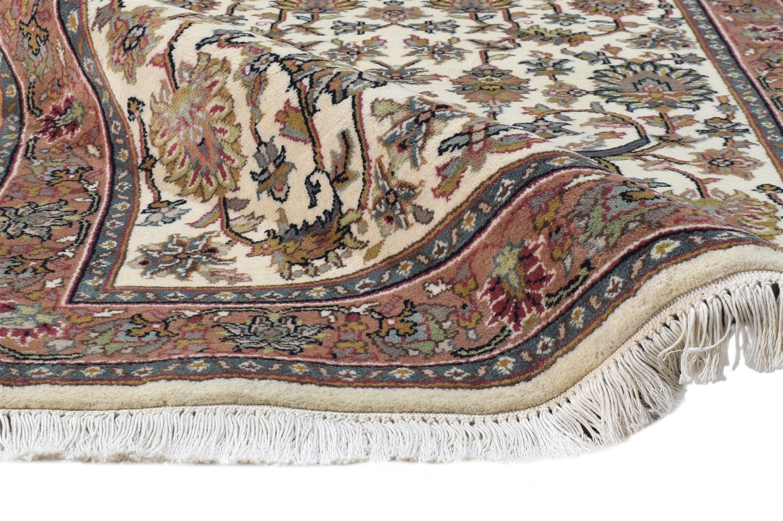 Hand Knotted Cream Wool Rug 3' X 12' Persian Kashan Oriental Small Runner 7865142313109