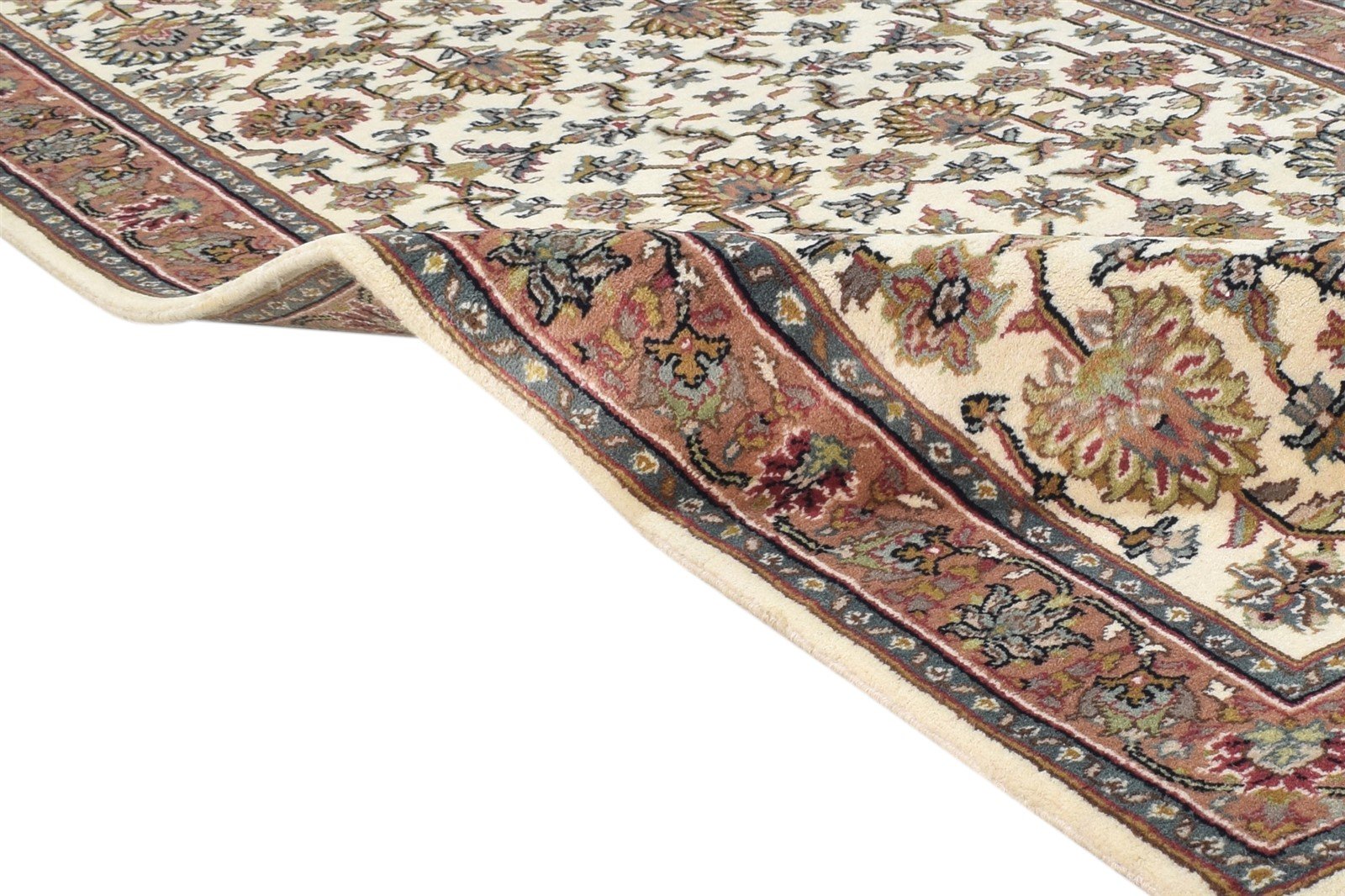 Hand Knotted Cream Wool Rug 3' X 12' Persian Kashan Oriental Small Runner 7865142313109