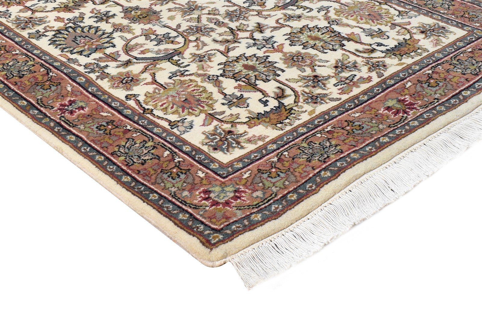 Hand Knotted Cream Wool Rug 3' X 12' Persian Kashan Oriental Small Runner 7865142313109