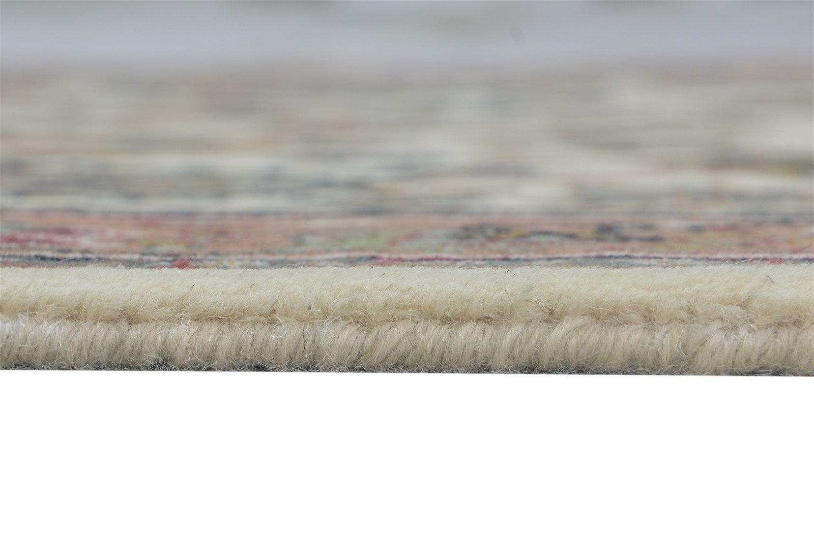 Hand Knotted Cream Wool Rug 3' X 12' Persian Kashan Oriental Small Runner 7865142313109