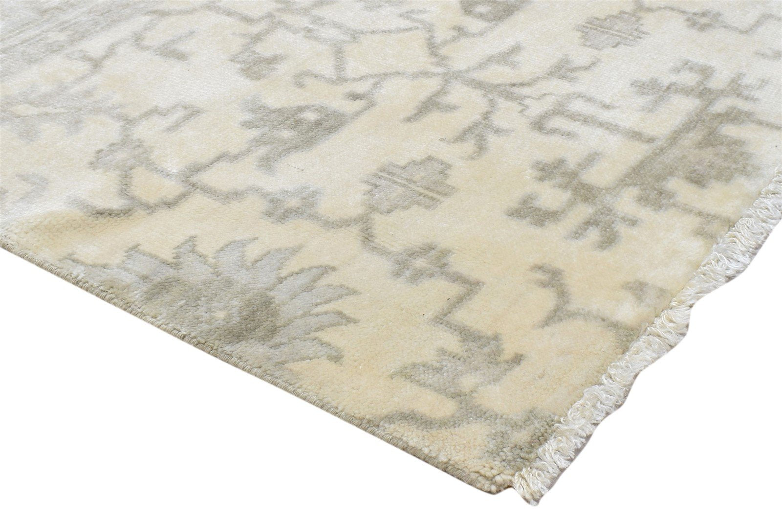 Candie Hand Knotted Cream Wool Rug 3' X 2' Persian Oushak Oriental 7864086102165