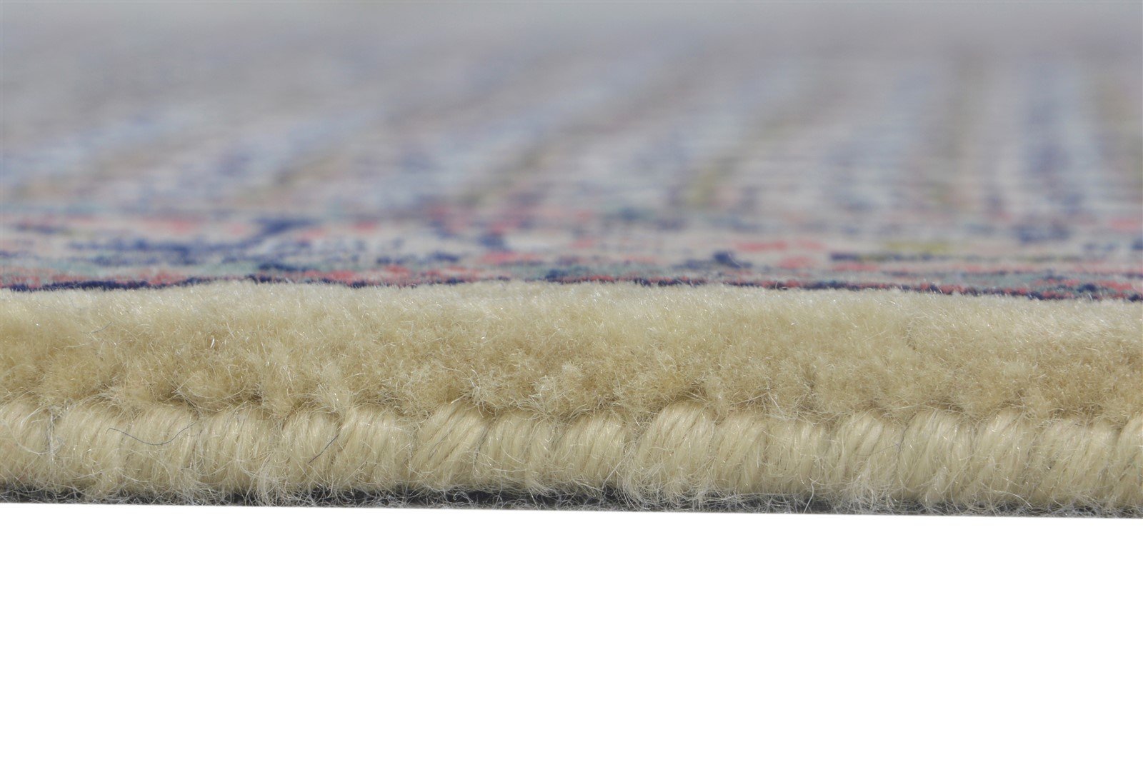 Hand Knotted Cream Wool Rug 3' X 8' Persian Qum Oriental Small Runner 7864680317077