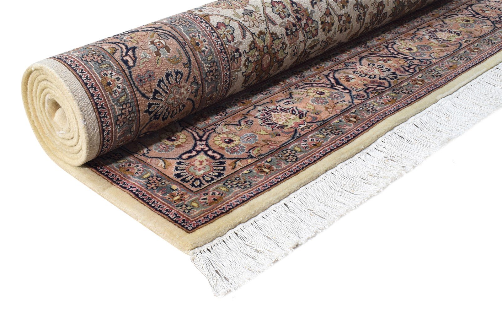 Hand Knotted Cream Wool Rug 7' X 10' Persian Kashan Oriental Large Carpet 7864641126549