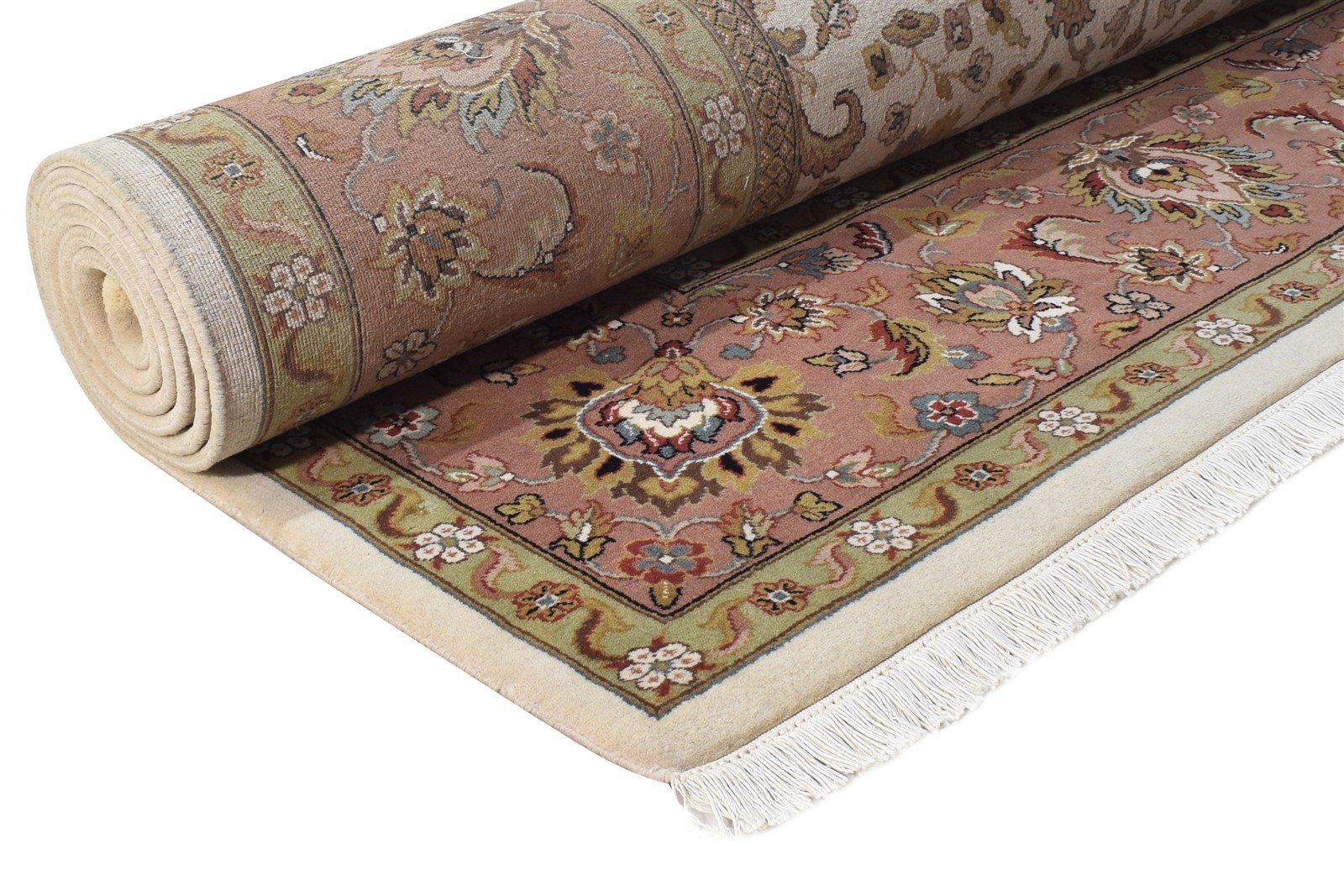 Hand Knotted Cream Wool Rug 8' X 10' Persian Kashan Oriental Large Carpet 7864636440725