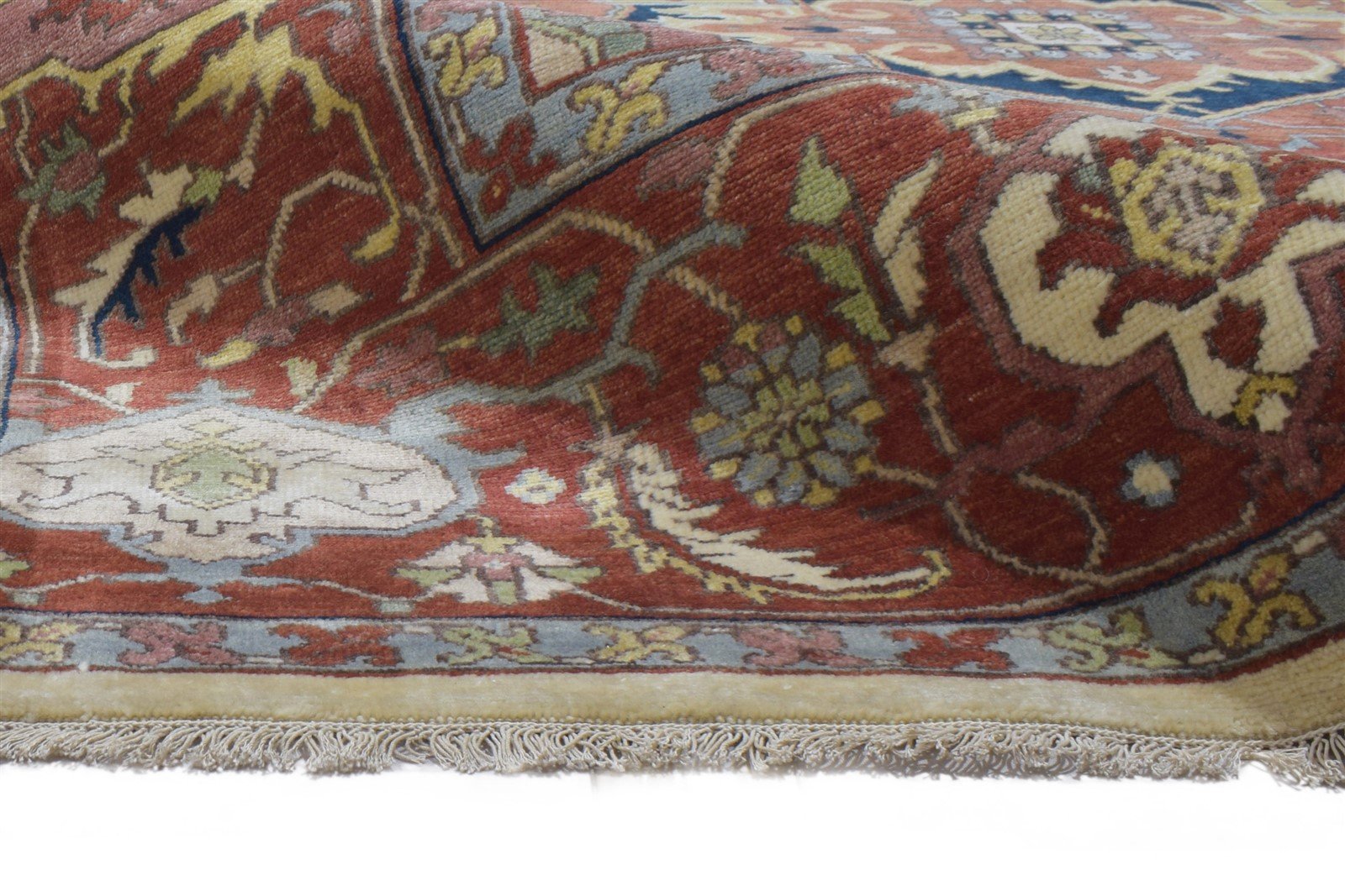 Hand Knotted Cream Wool Rug 8' X 10' Persian Serapi Oriental Large Carpet 7864193876117
