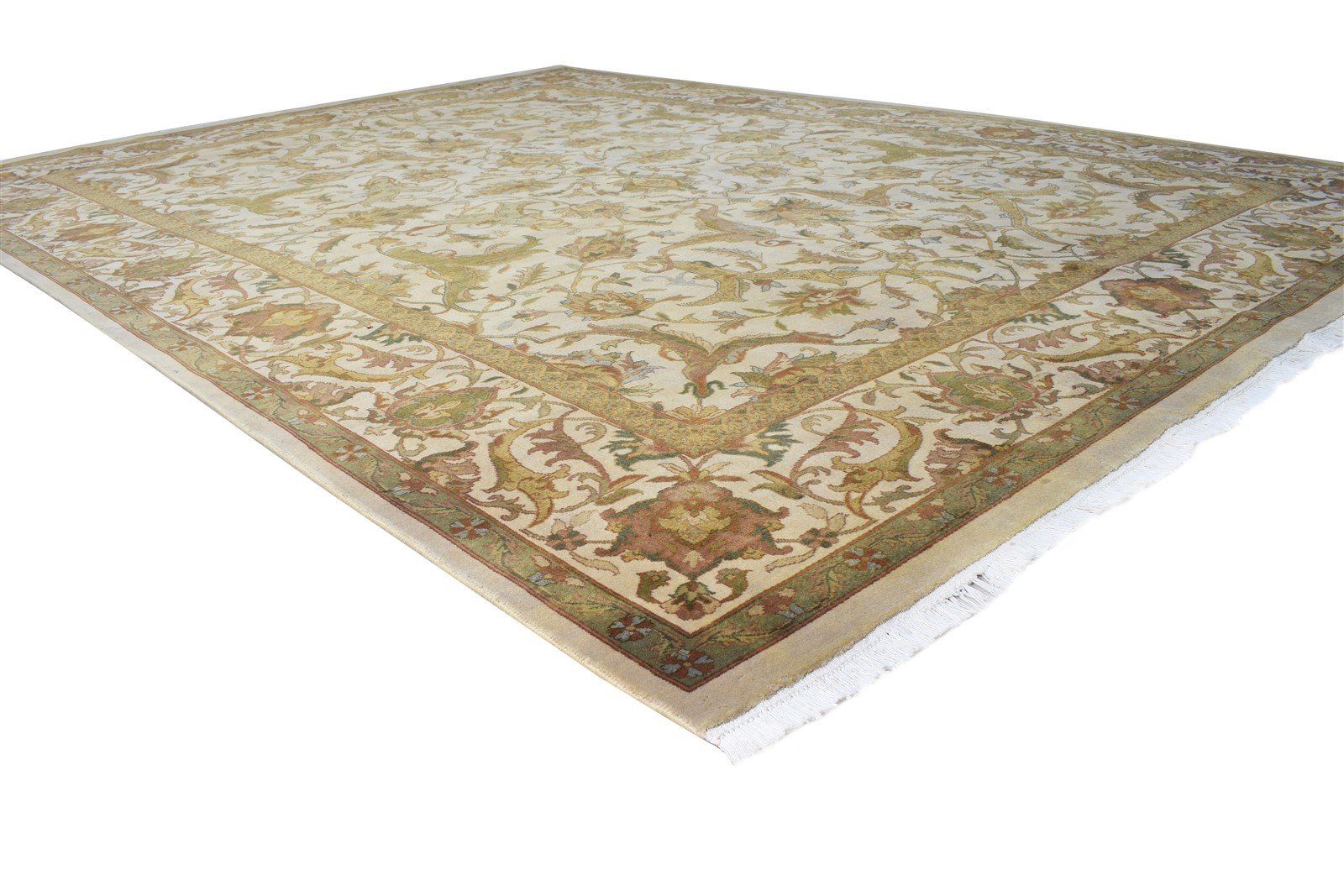 Hand Knotted Cream Wool Rug 9' X 12' Persian Bijar Oriental Large Carpet 7864652529813