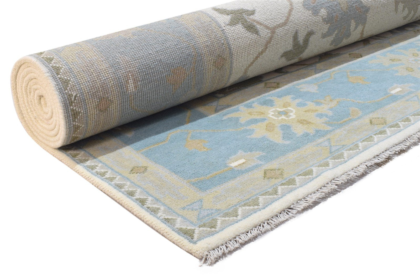 Hand Knotted Cream Wool Rug 9' X 12' Persian Oushak Oriental Extra Large Carpet 7864326193301