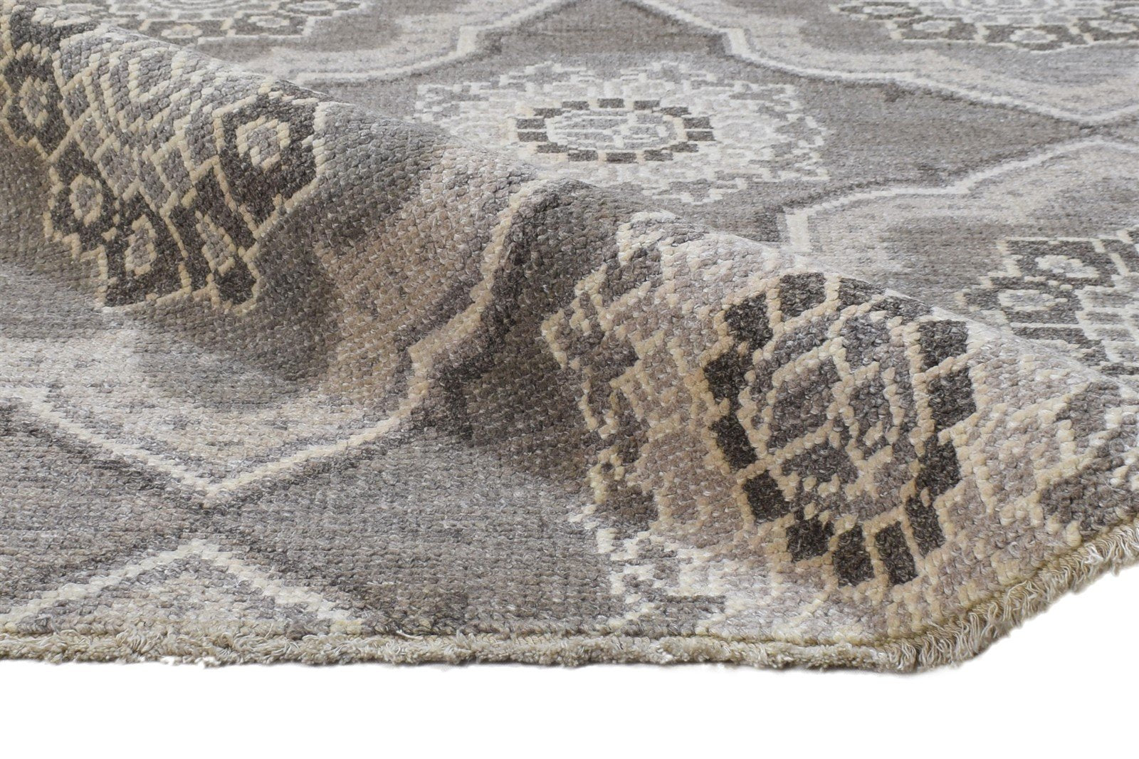 Hand Knotted Dark Grey Silk Rug 5' X 7' Modern Moroccan Tribal Room Size Carpet 7864803590293