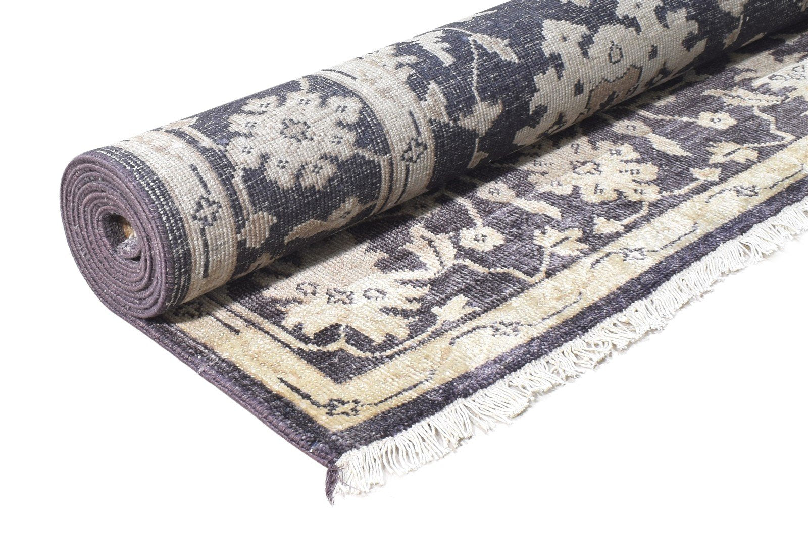 Hand Knotted Dark Grey Silk Rug 5X8 Persian Oushak Oriental Room Size Carpet 7864797233301