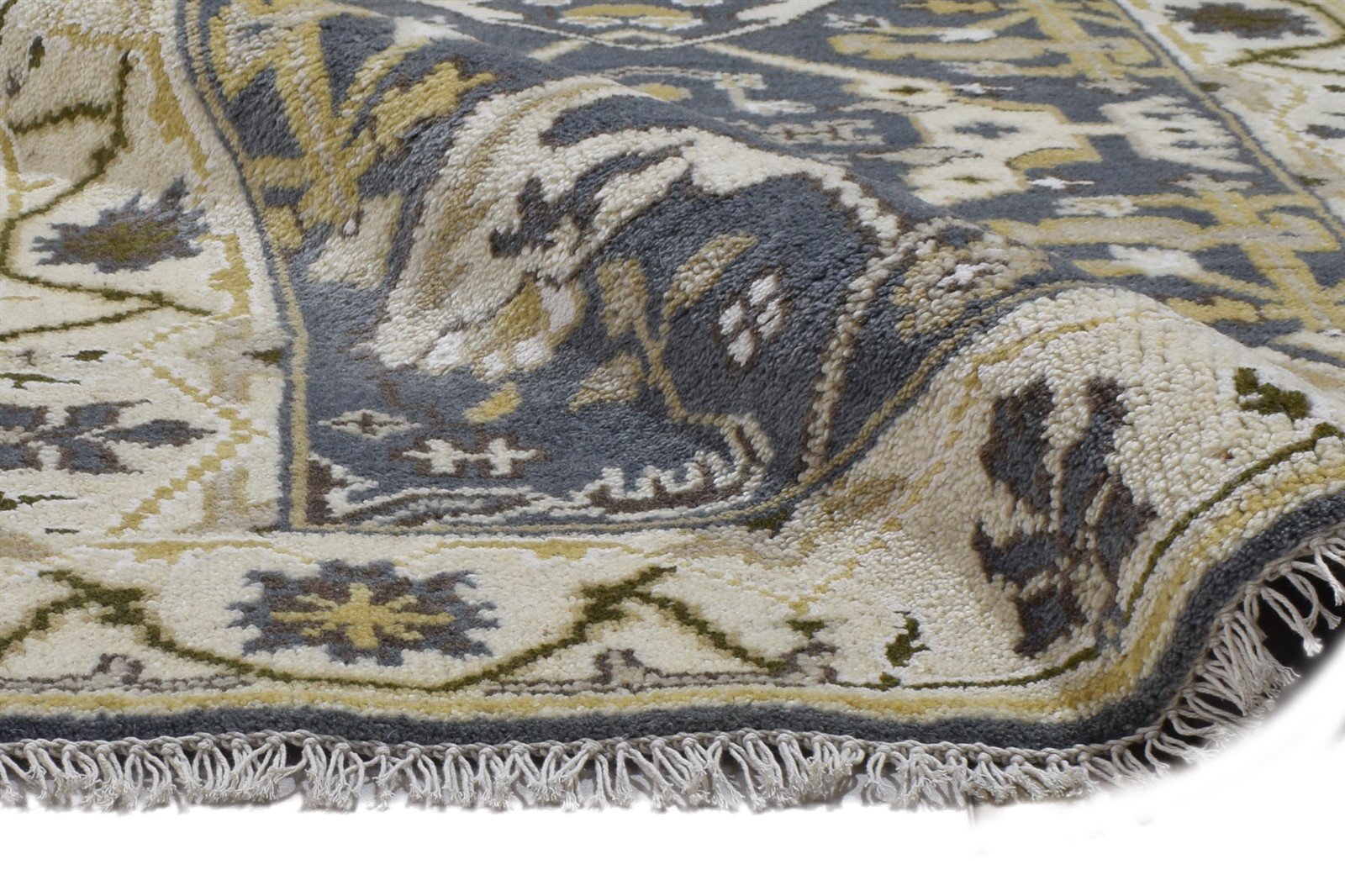 Hand Knotted Dark Grey Wool Rug 3' X 5' Persien Oushak Oriental Room Size Carpet 7864328159381