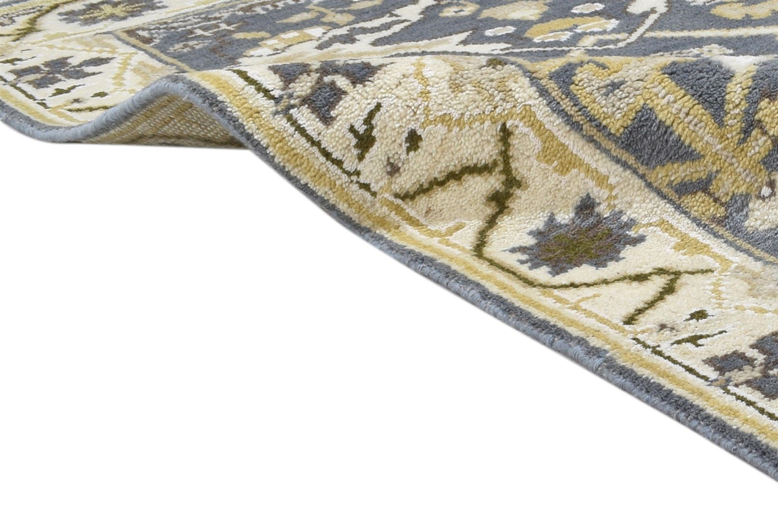 Hand Knotted Dark Grey Wool Rug 3' X 5' Persien Oushak Oriental Room Size Carpet 7864328159381