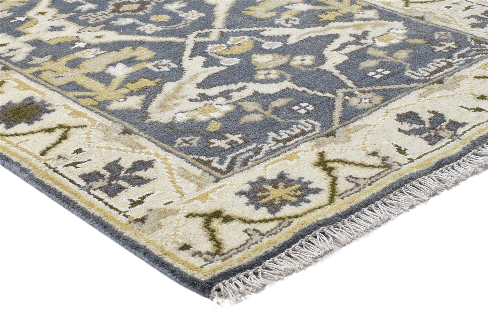 Hand Knotted Dark Grey Wool Rug 3' X 5' Persien Oushak Oriental Room Size Carpet 7864328159381
