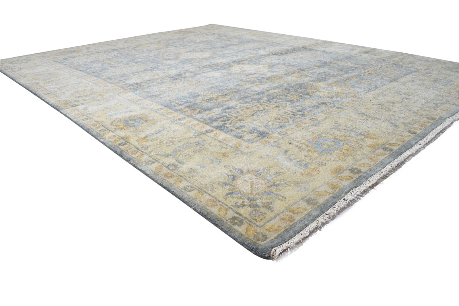 Hand Knotted Dark Grey Wool Rug 8' X 10' Persian Oushak Oriental Large Carpet 7864193712277