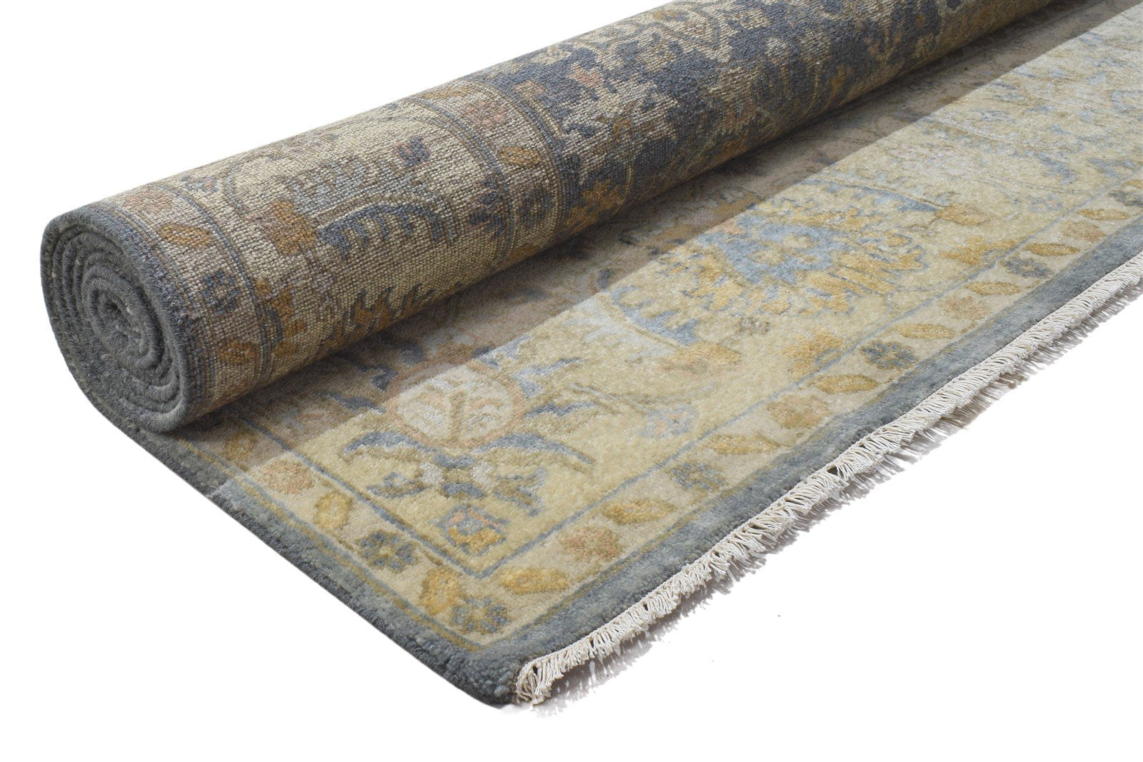 Hand Knotted Dark Grey Wool Rug 8' X 10' Persian Oushak Oriental Large Carpet 7864193712277