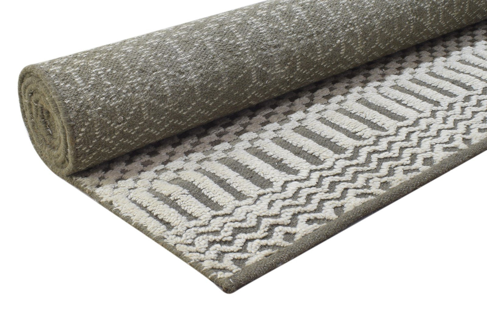 Hand Knotted Dark Grey Wool Rug 8X10 Modern Scandinavian Grass Trellis Large 7864401723541