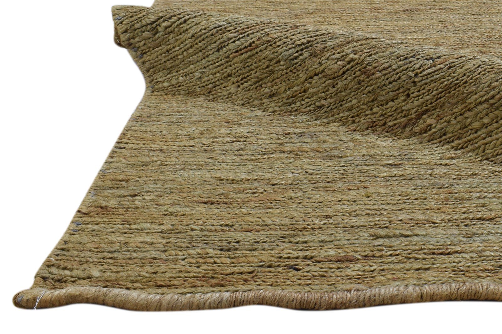 Hand Knotted Gold Jute Rug 5' X 8' Modern Scandinavian Solid Room Size Carpet 7860699005077