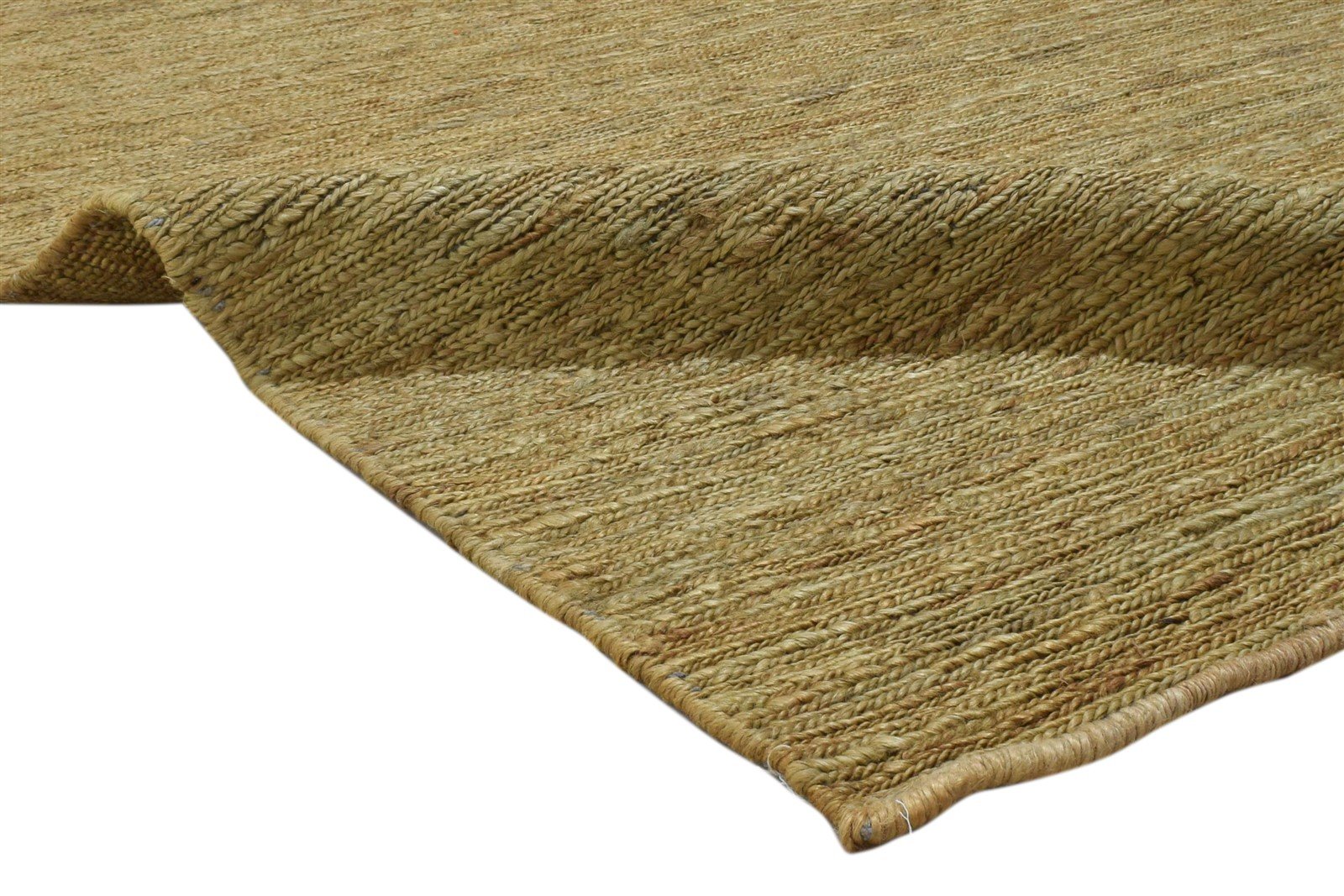 Hand Knotted Gold Jute Rug 5' X 8' Modern Scandinavian Solid Room Size Carpet 7860699005077