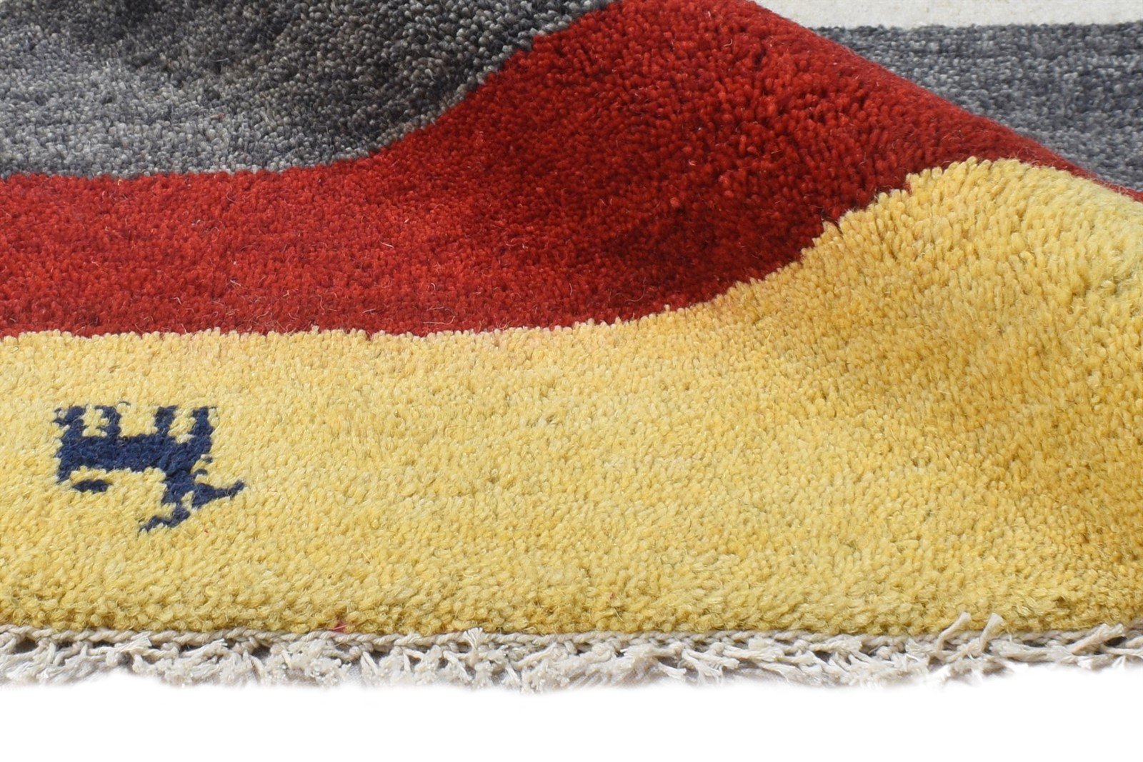 Hand Knotted Gold Wool Rug 2' X 3' Southwestern American Tribal Small Carpet 7865061933205