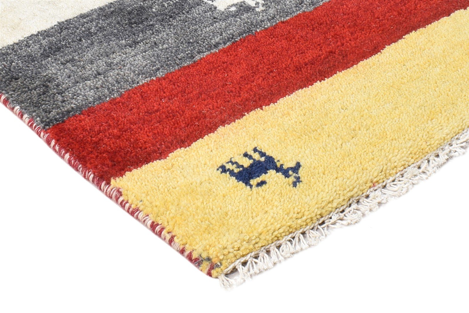Hand Knotted Gold Wool Rug 2' X 3' Southwestern American Tribal Small Carpet 7865061933205