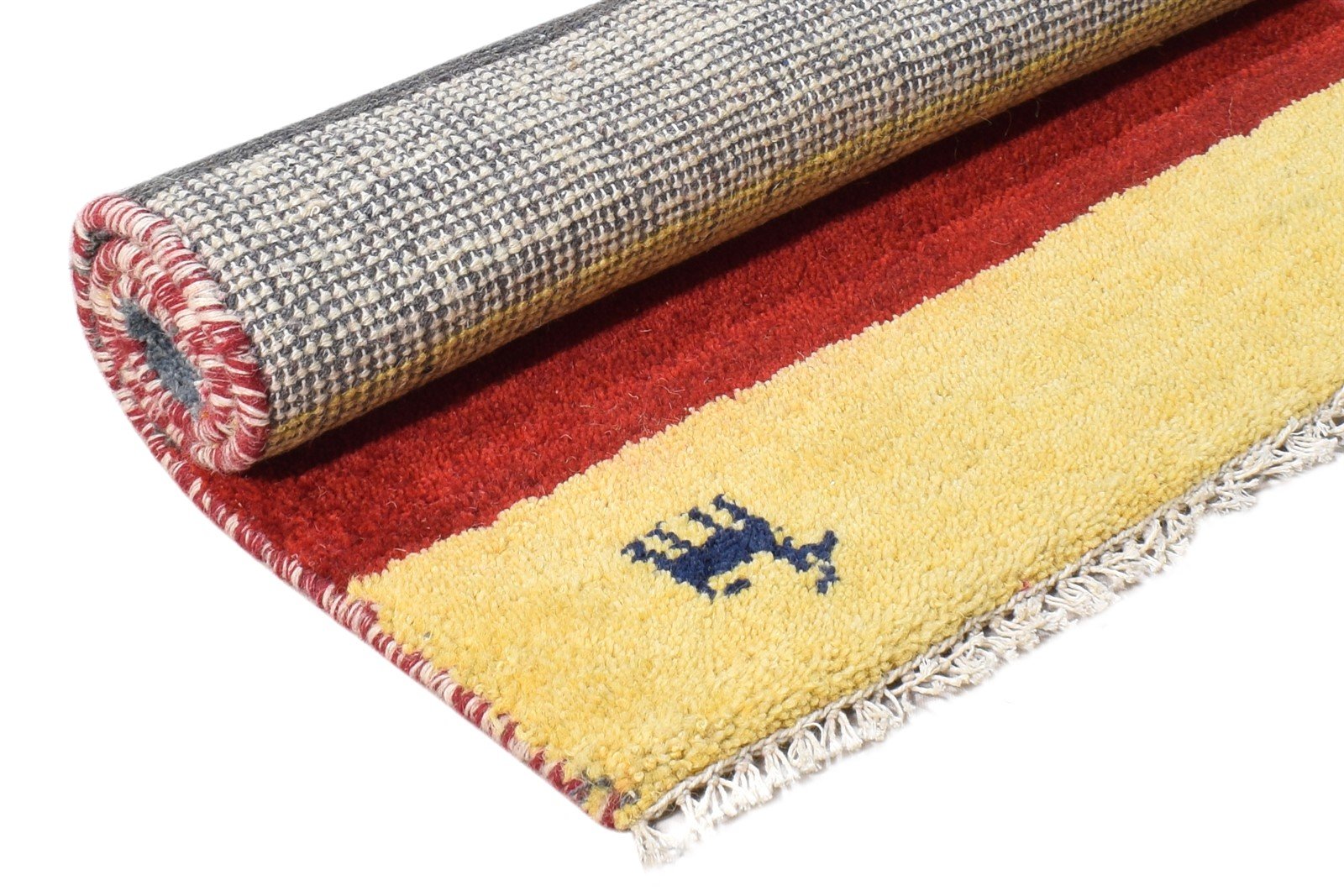 Hand Knotted Gold Wool Rug 2' X 3' Southwestern American Tribal Small Carpet 7865061933205
