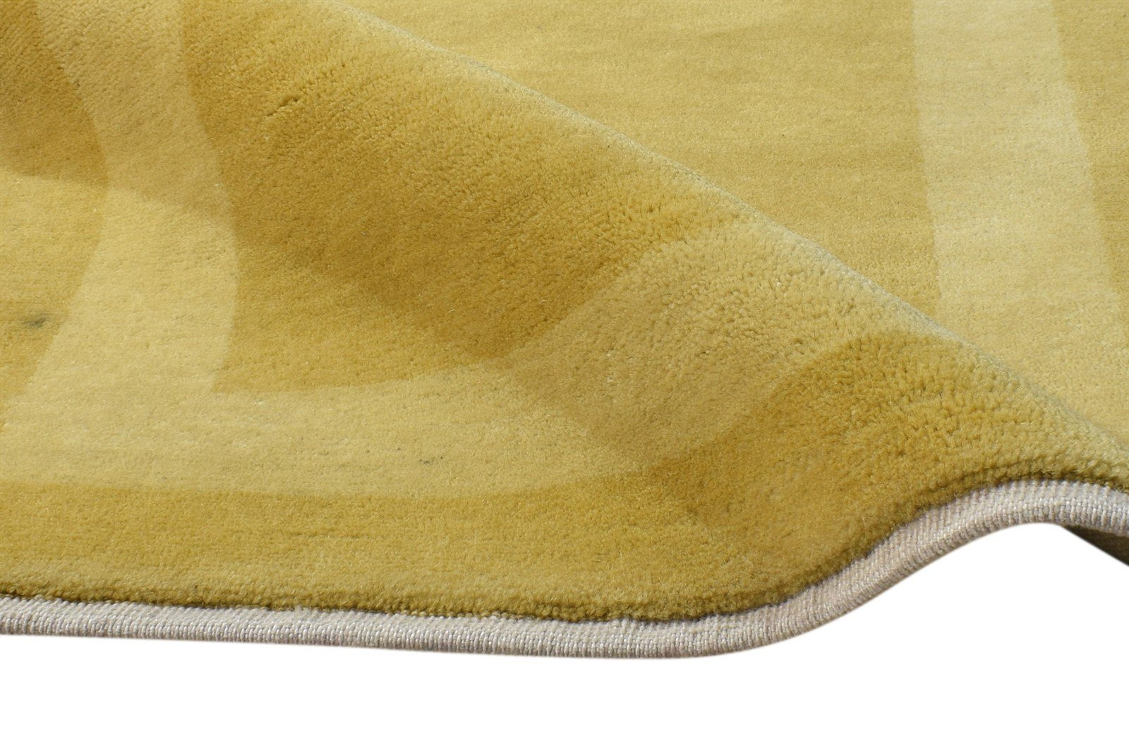 Hand Knotted Gold Wool Rug 2' X 3' Tribal Gabbeh Modern Small Carpet 7865126453397