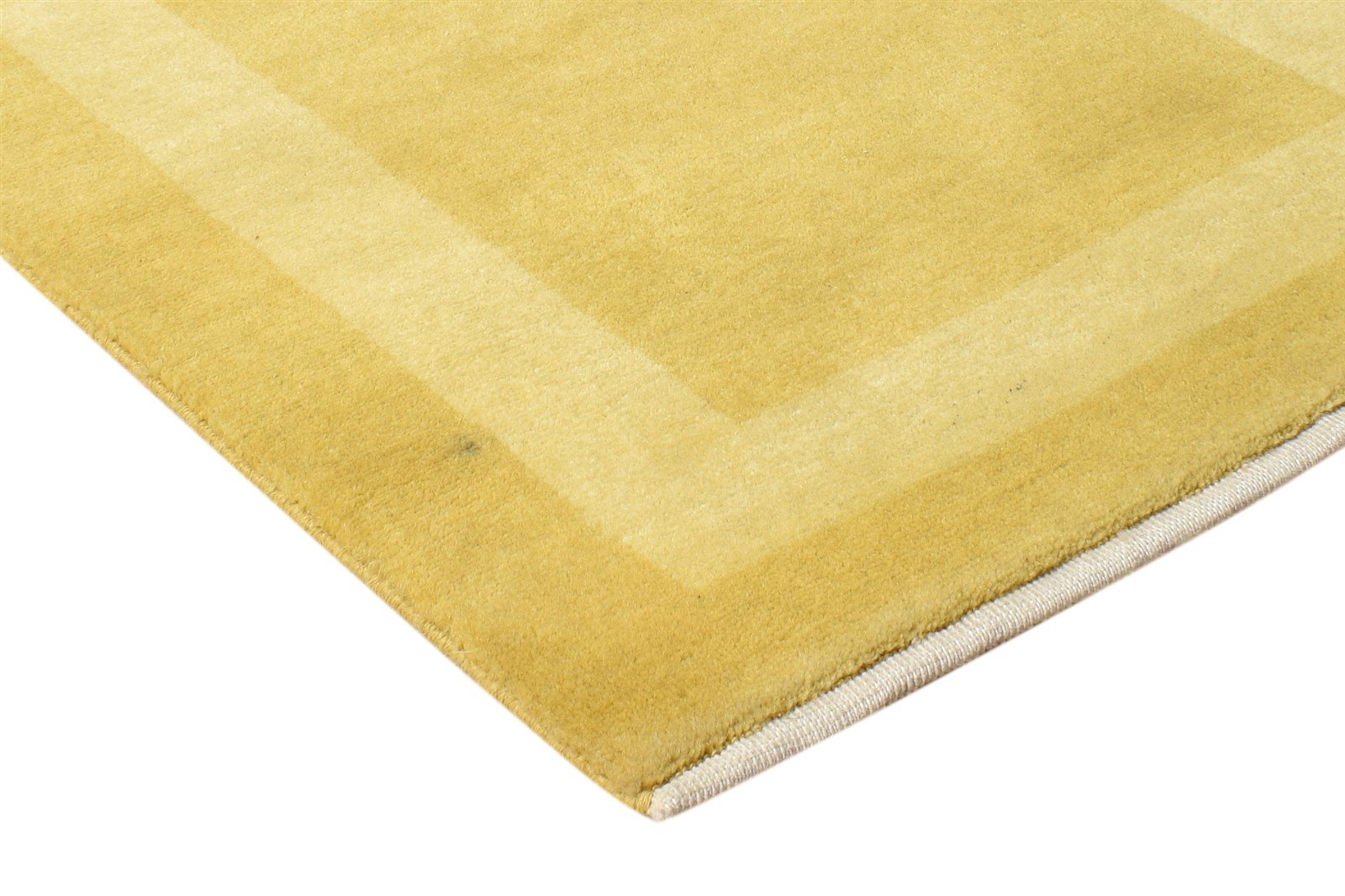 Hand Knotted Gold Wool Rug 2' X 3' Tribal Gabbeh Modern Small Carpet 7865126453397