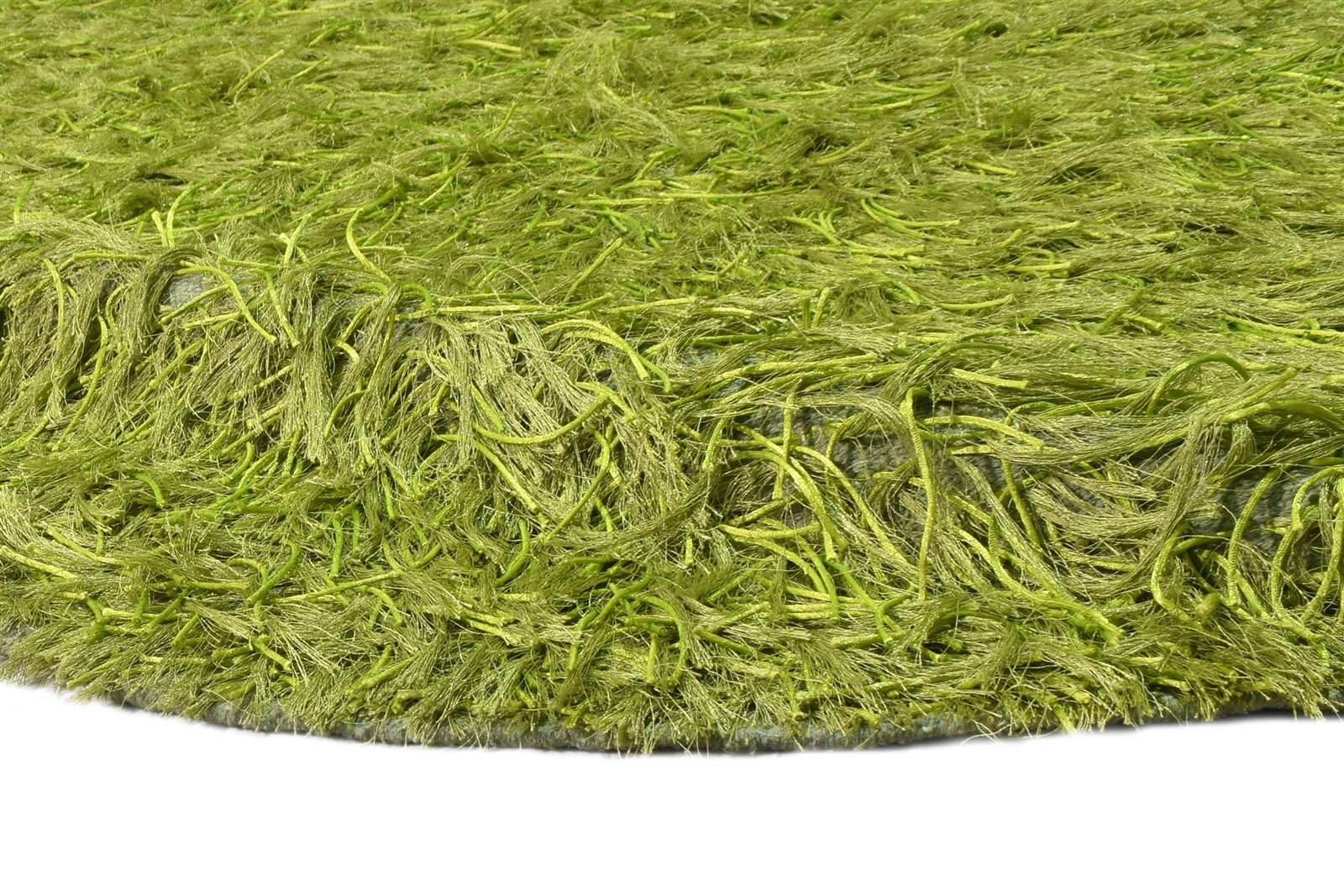 Hand Knotted Green Polyester Rug 5' X 6' Shag Indian Modern Room Size Carpet 7865129173141