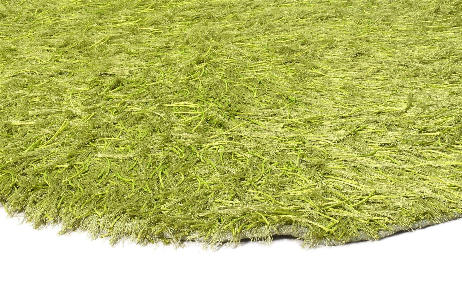 Hand Knotted Green Polyester Rug 5' X 6' Shag Indian Modern Room Size Carpet 7865129173141