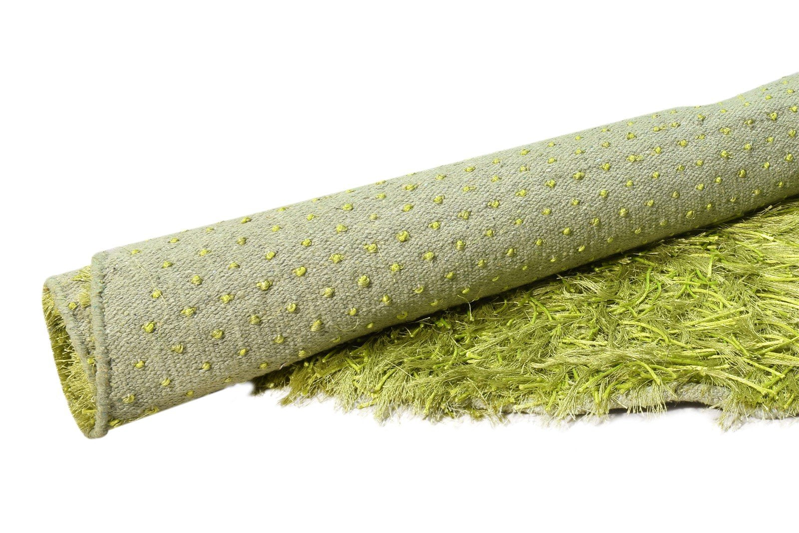 Hand Knotted Green Polyester Rug 5' X 6' Shag Indian Modern Room Size Carpet 7865129173141