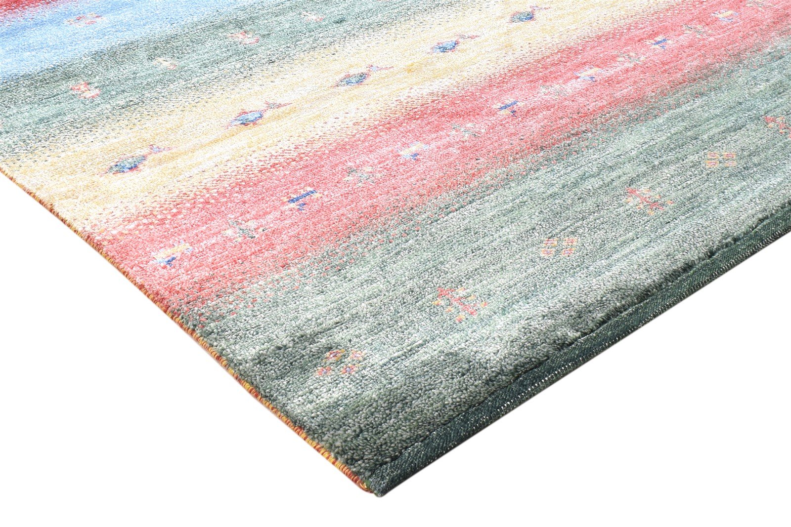 Hand Knotted Green Rayon From Bamboo Rug 4X6 Tribal Gabbeh Modern Room Size 7865129336981