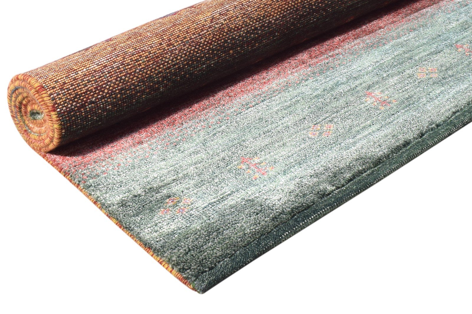 Hand Knotted Green Rayon From Bamboo Rug 4X6 Tribal Gabbeh Modern Room Size 7865129336981