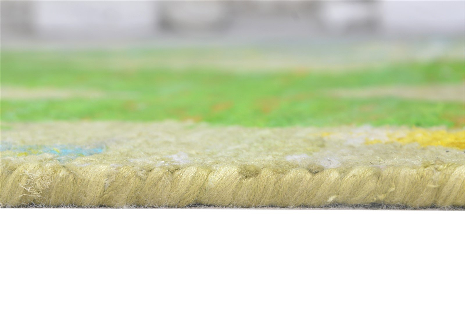 Hand Knotted Green Silk Rug 5' X 8' Modern American Abstract Room Size Carpet 7865142280341