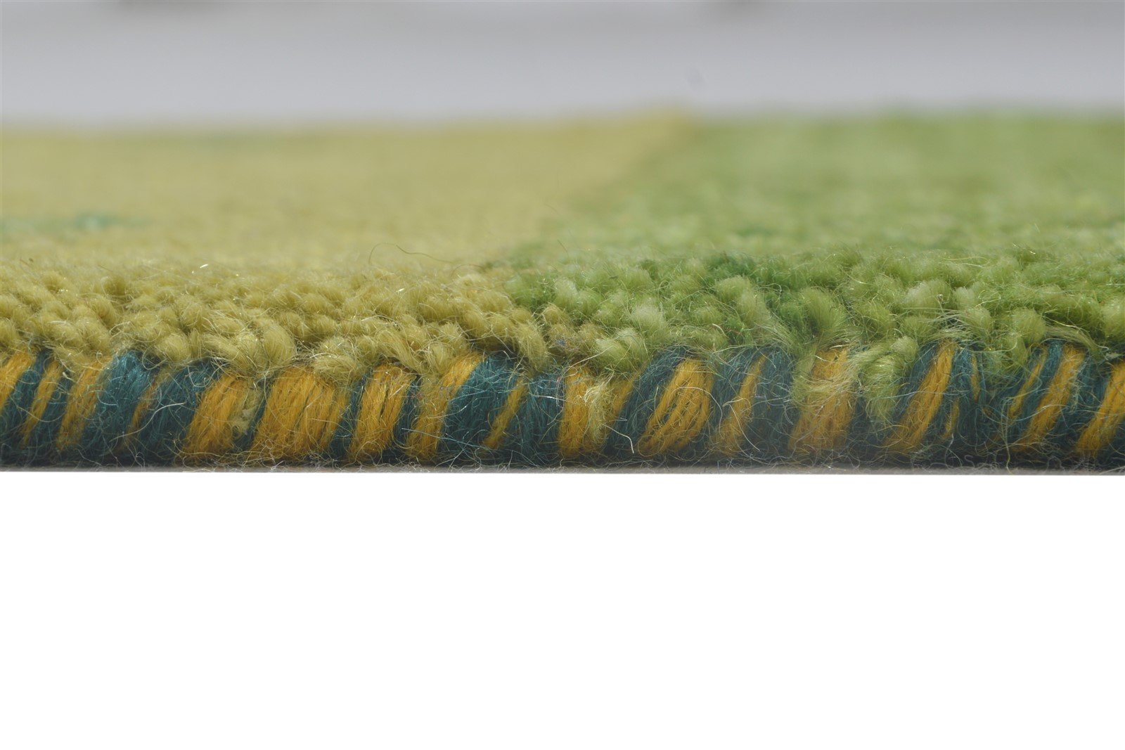 Hand Knotted Green Wool Rug 1' X 2' Persian Gabbeh Southwestern Small Carpet 7864203870357