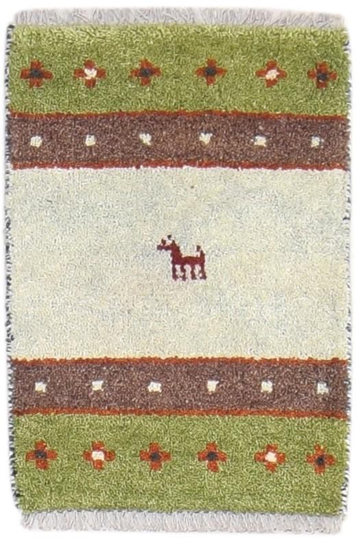 Hand Knotted Green Wool Rug 1' X 2' Persian Gabbeh Southwestern Small Carpet 7864211964053