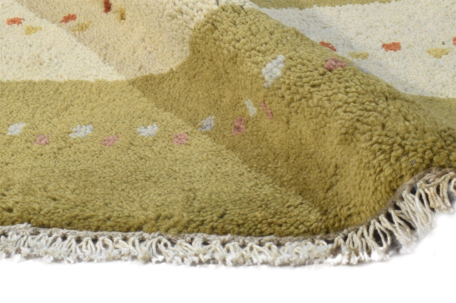 Hand Knotted Green Wool Rug 2' X 3' Tribal Gabbeh Southwestern Small Carpet 7864809422997