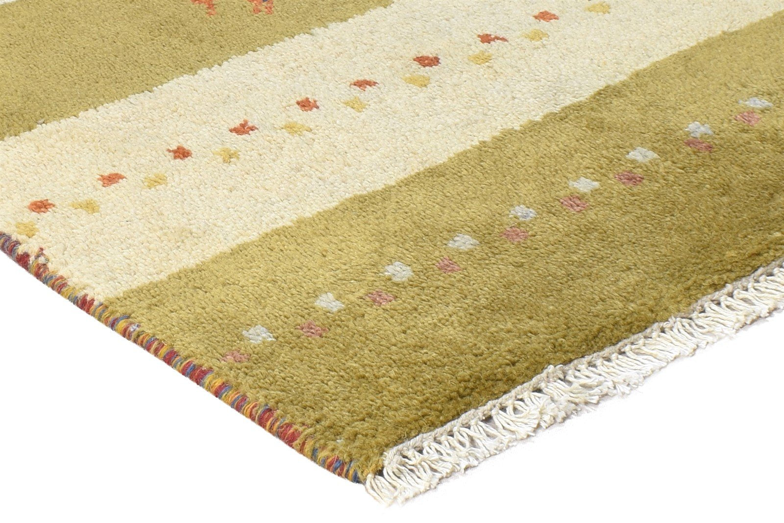 Hand Knotted Green Wool Rug 2' X 3' Tribal Gabbeh Southwestern Small Carpet 7864809422997